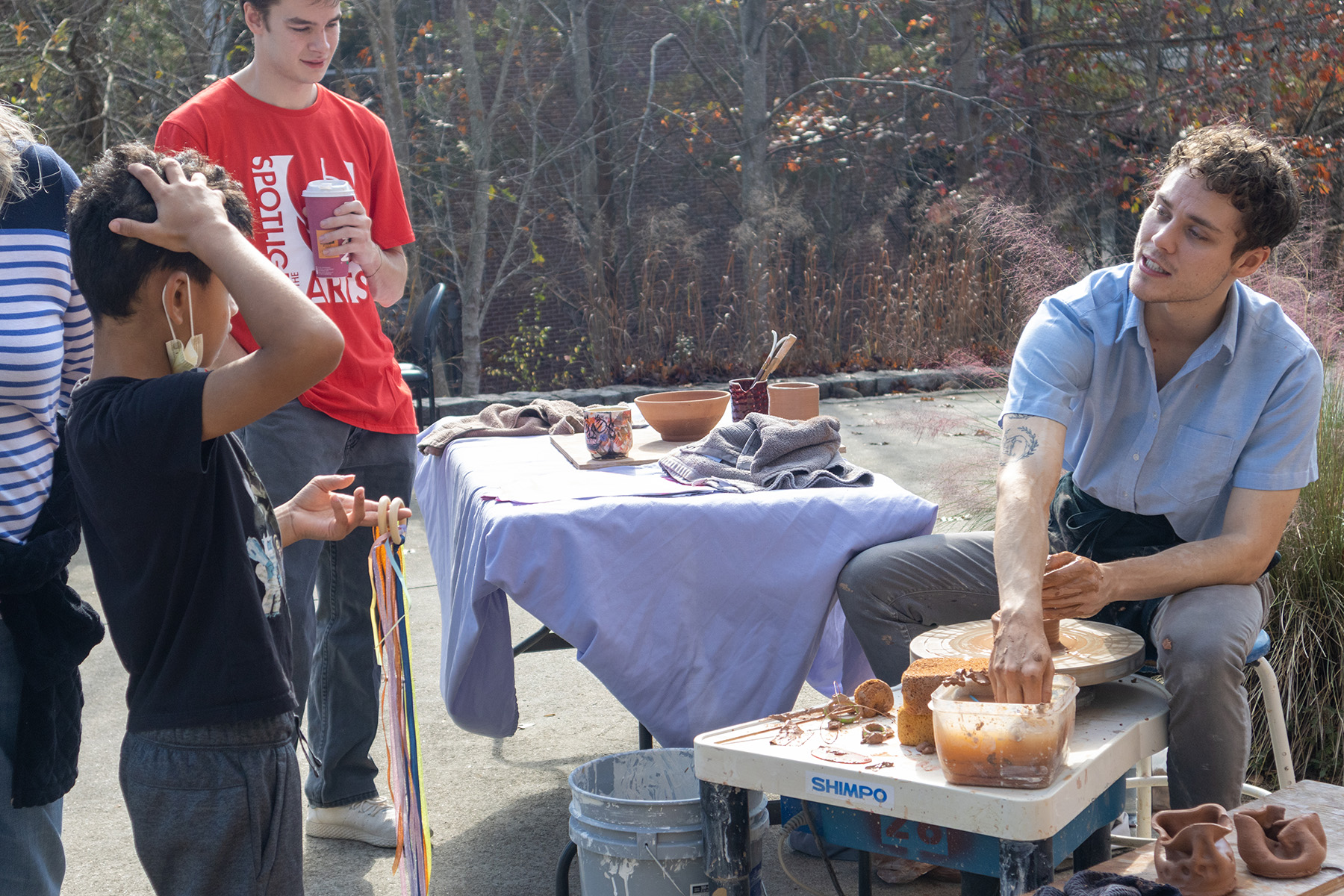 Pottery station at Family Day